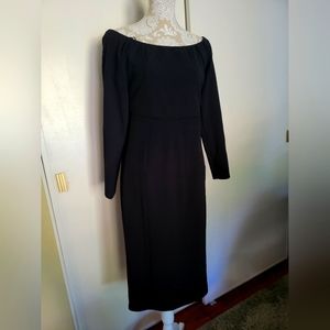 Bebe black, long sleep, zipper back elegant dress